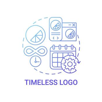 Timeless logo concept icon. Logotype design abstract idea thin line illustration. Gaining attention to brand in any moment. Make visual company image more modern. Vector isolated outline color drawing