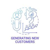 Generating new customers concept icon. Strong brand benefit abstract idea thin line illustration. Building potential consumer list. Serving market segments. Vector isolated outline color drawing