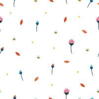 Seamless pattern with colorful florals vector