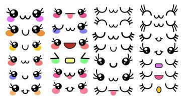 Funny Kawaii Faces vector