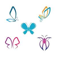 imágenes de logo de mariposa de belleza vector