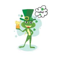 froge leprechaun st patricks day personaje de dibujos animados vector