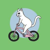 Cat Sitting on Bike vector