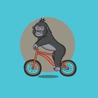 Cute gorilla ride cycle vector