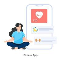 aplicación de fitness móvil vector