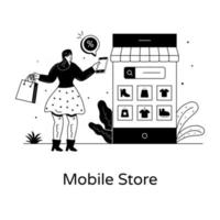 Mobile Store App vector