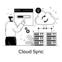 Cloud Sync And Network vector