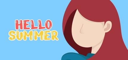 Hand draw illustration of Summer greeting banner. vector