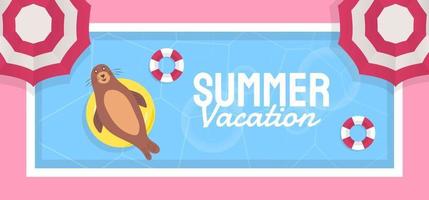 Summer template for banner, social media, greeting card. vector illustration