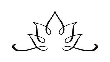 Lotus Flower hand drawn Logo yoga abstract Beauty Spa salon Cosmetics brand. Looped Leaves Logotype design vector Luxury Fashion template