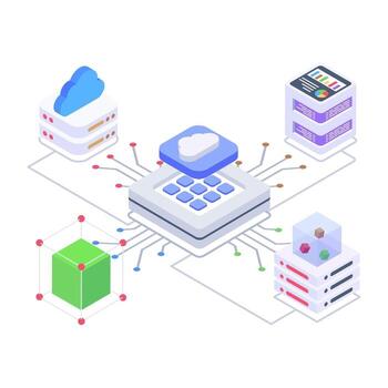 Cloud Networking and Connection vector