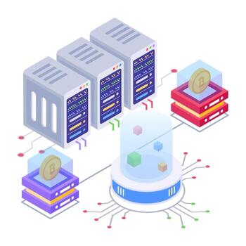 Bitcoin Distributed Network vector