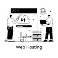 alojamiento y almacenamiento web vector