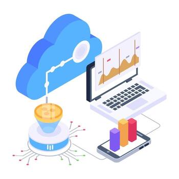 Bitcoin Analytics and Statistics vector