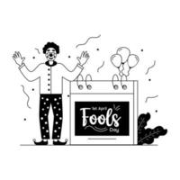 Fools Day Calendar vector