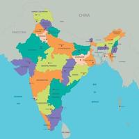 mapa de la india vector