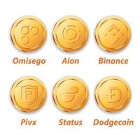 Cryptocurrencies gold coin vector