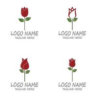 Ilustración de vector de plantilla de logotipo de flor rosa