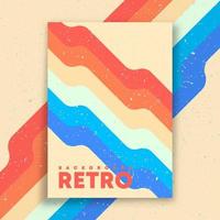 Retro design poster with vintage grunge texture and colored lines. Vector illustration.