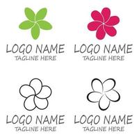 Beauty plumeria icon flowers design illustration Template vector