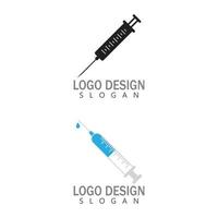 Syringe injection icon vector template and symbol