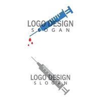 Syringe injection icon vector template and symbol