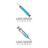 Syringe injection icon vector template and symbol