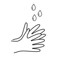 Washing hands with water drops vector