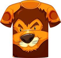 Front of t-shirt with face of lion pattern vector