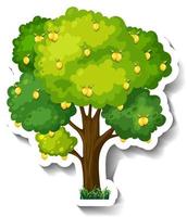 Lemon tree sticker on white background vector