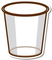 pegatina vaso vacío fondo blanco vector