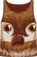 Tank top with face of owl pattern vector