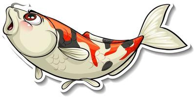Koi carp fish cartoon sticker