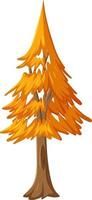 Isolated autumn tree on white background vector