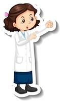 Scientist girl cartoon character in standing pose vector