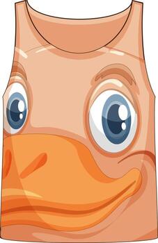 Tank top with face of duck pattern vector
