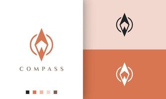 backpacker or compass logo vector design with simple and modern style