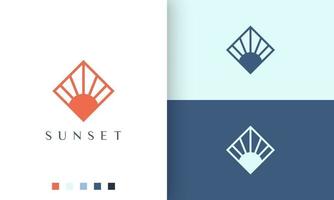 energy or sun logo in minimalist and modern style vector