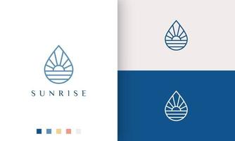 water or pool logo in mono line and modern style vector