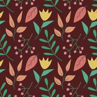 Cute Colorful Flora Seamless Pattern vector