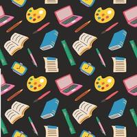 Back to School Stuff Seamless Pattern vector