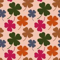 Colorful Four Clover Leaves Seamless Pattern vector