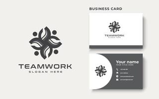 Teamwork Abstract Logo Template. Vector Illustration