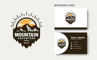 Mountain Adventure and Outdoor Vintage Logo Template. Badge or Emblem Style. Vector Illustration