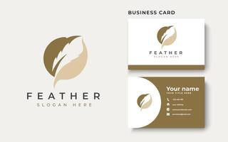 Circle Feather Logo Template. Vector Illustation