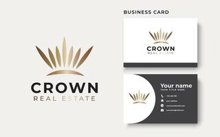 Crown Real Estate Logo Template Vector Illustration