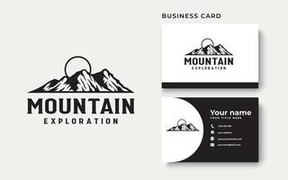 Mountain Adventure and Outdoor Vintage Logo Template. Badge or Emblem Style. Vector Illustration