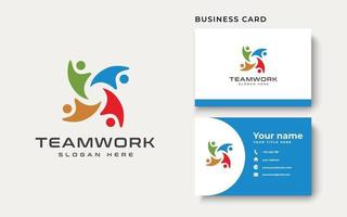 Teamwork Abstract Logo Template. Vector Illustration