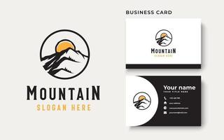 Mountain Adventure and Outdoor Vintage Logo Template. Badge or Emblem Style. Vector Illustration