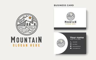 Mountain Lineart Badge Logo Template vector